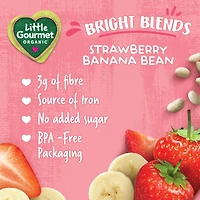 Little Gourmet Organic Toddler Snack Bright Blends Strawberry Banana Bean
