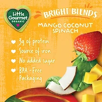 Little Gourmet Organic Toddler Snack Bright Blends Mango Coconut Spinach