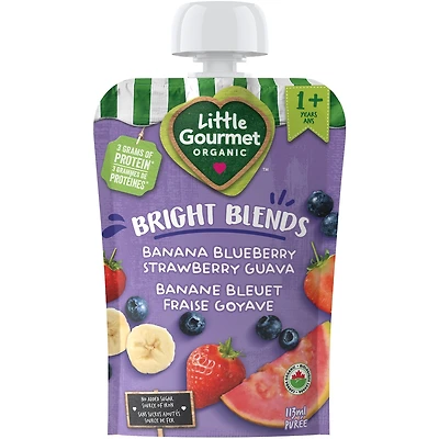 Little Gourmet Organic Toddler Snack Bright Blends Banana Blueberry Strawberry Guava