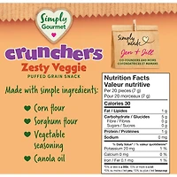 Collation pour bébé Simply Gourmet Crunchers Délice aux légumes