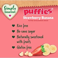Collation pour bébé Simply Gourmet Puffies Fraise Banane