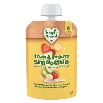 Smoothie Simply Gourmet pomme banane fraise et yogourt