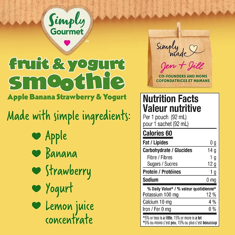Simply Gourmet Apple Banana Strawberry & Yogurt Smoothie