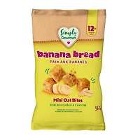 Collation pour tout-petits Simply Gourmet mini bouchées à l'avoine pain aux bananes