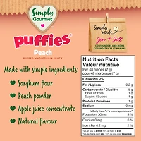 Collation pour bébé Simply Gourmet Puffies à la Pêche