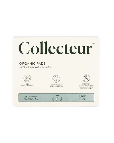 100% Certified Organic Cotton Ultra-Thin Pads, Day Absorbency