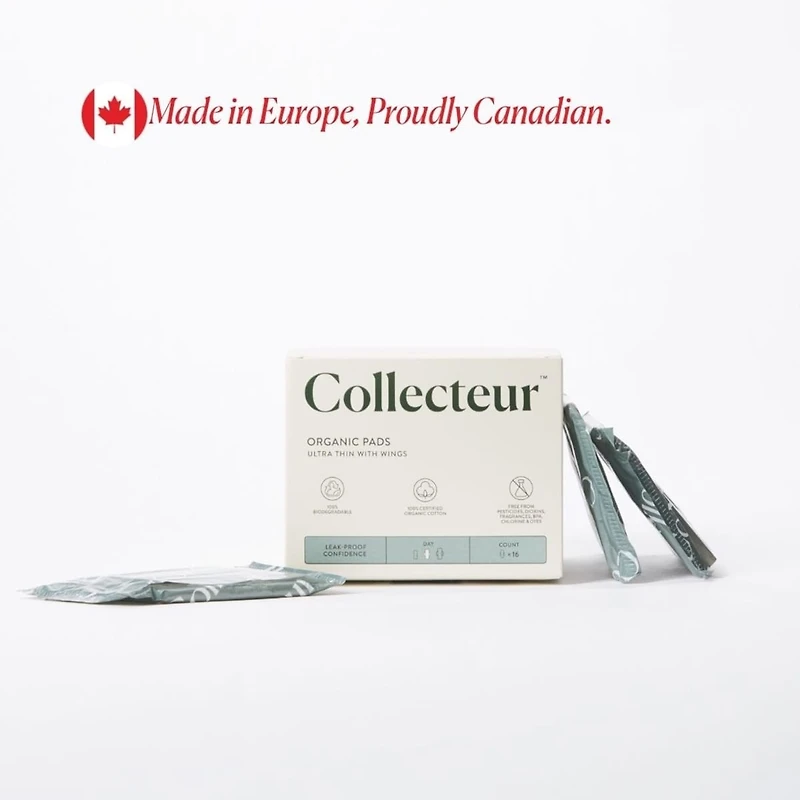 100% Certified Organic Cotton Ultra-Thin Pads, Day Absorbency