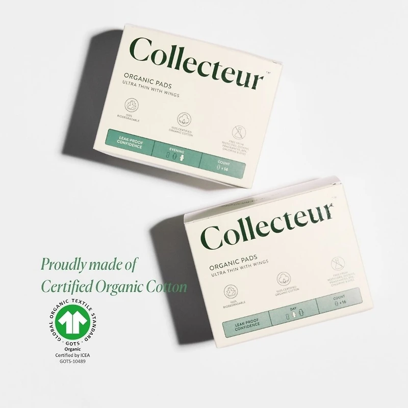 100% Certified Organic Cotton Ultra-Thin Pads, Day Absorbency