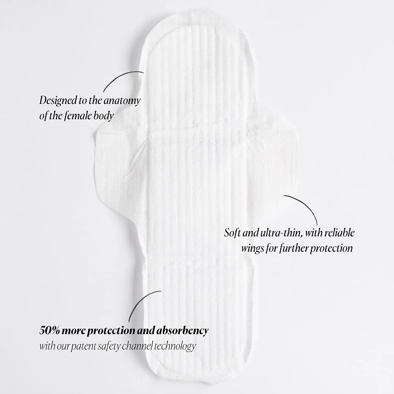 100% Certified Organic Cotton Ultra-Thin Pads, Day Absorbency