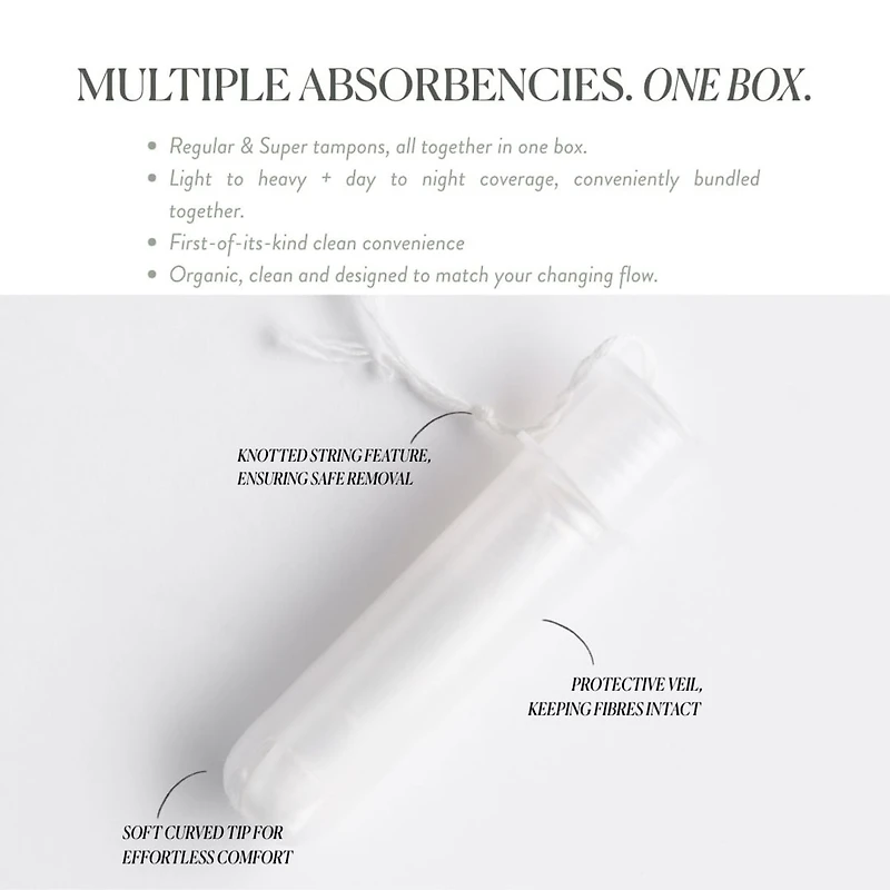 100% Certified Organic Cotton Tampons, Multipack