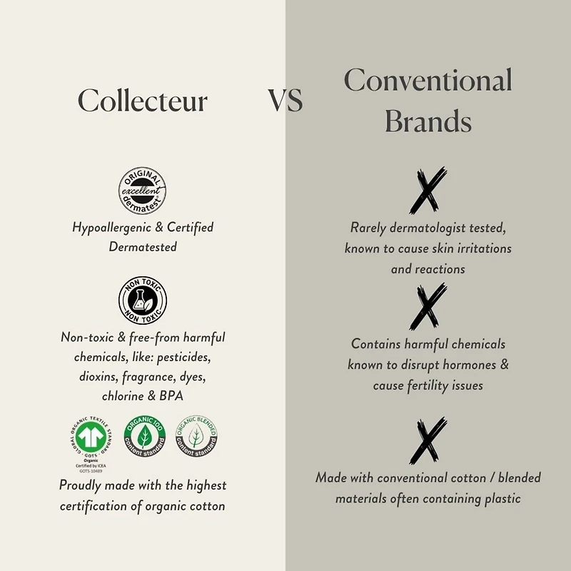 Tampons en coton 100 % biologique certifié, format varié