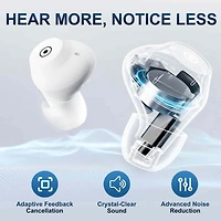 Ceretone Fusion Rechargeable In-The-Ear (ITE) Hearing Aids – Comfortable Design, Nearly Invisible,  6-Level Volume Control, 4 Preset-program