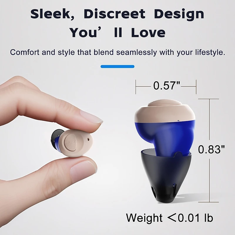 Ceretone Torch Rechargeable In-The-Ear (ITE) Hearing Aids – Premium Comfort Design and Nearly Invisible, Advanced Wind Noise Management