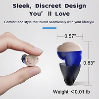 Ceretone Torch Rechargeable In-The-Ear (ITE) Hearing Aids – Premium Comfort Design and Nearly Invisible, Advanced Wind Noise Management