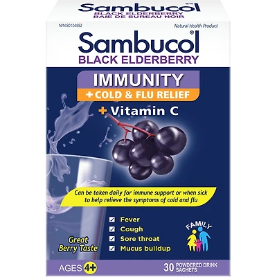 Sambucol Baie De Sureau Noir Immunite + Rhume Et Grippe + Vitamine C