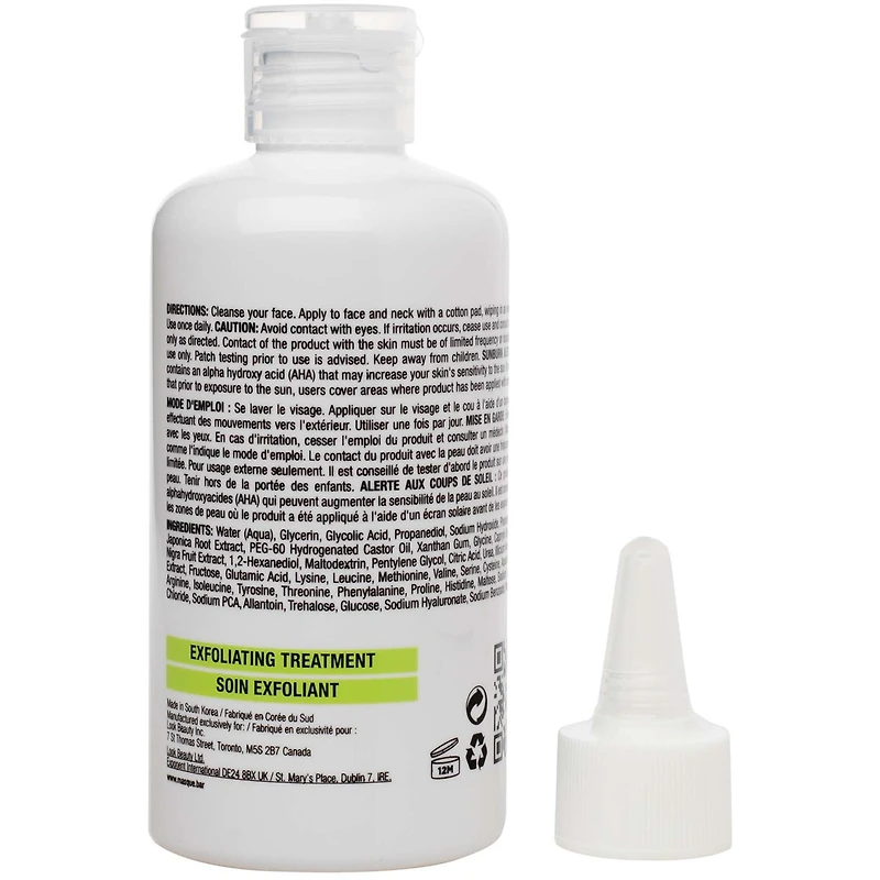 Lotion tonique avec acide glycolique (AHA)