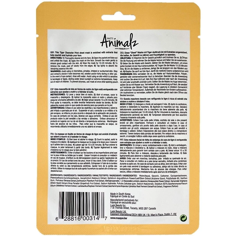 Masque en tissu Tigre Pretty Animalz
