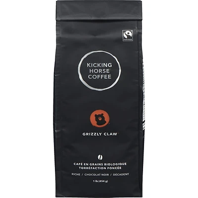 Organic Fairtrade Dark Roast Whole Bean Coffee, Grizzly Claw