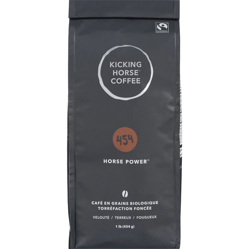 Organic Fairtrade Dark Roast Whole Bean Coffee, 454 Horse Power