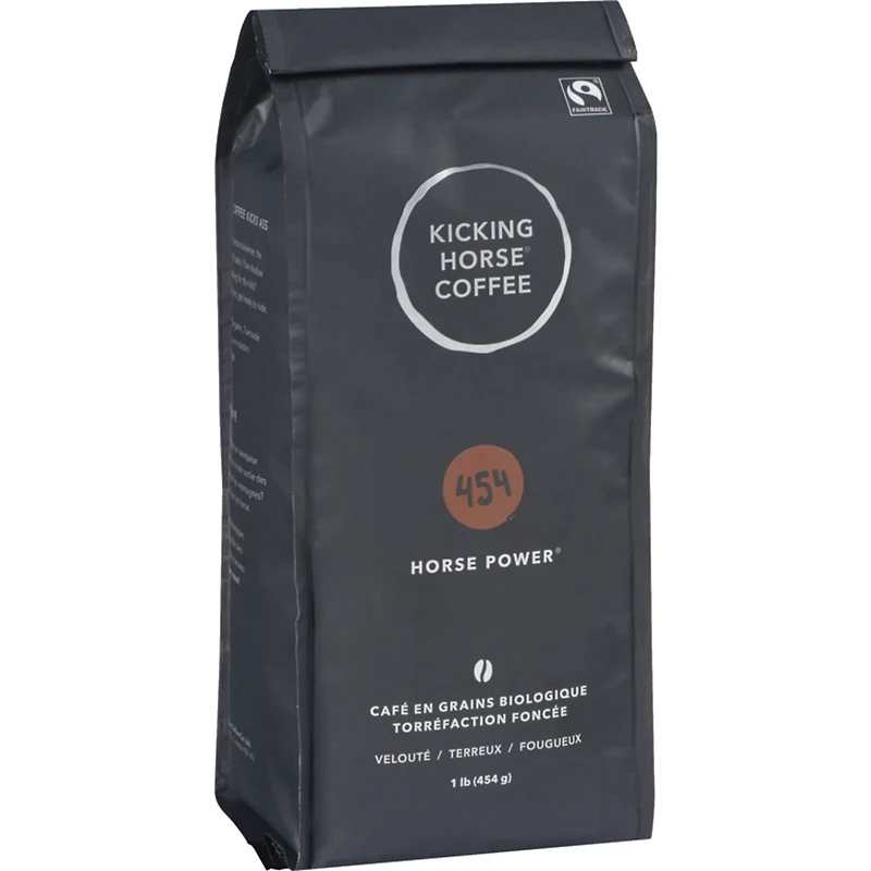 Organic Fairtrade Dark Roast Whole Bean Coffee, 454 Horse Power