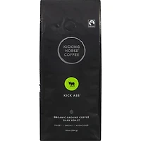 Organic Fairtrade Dark Roast Ground Coffee, Kick Ass