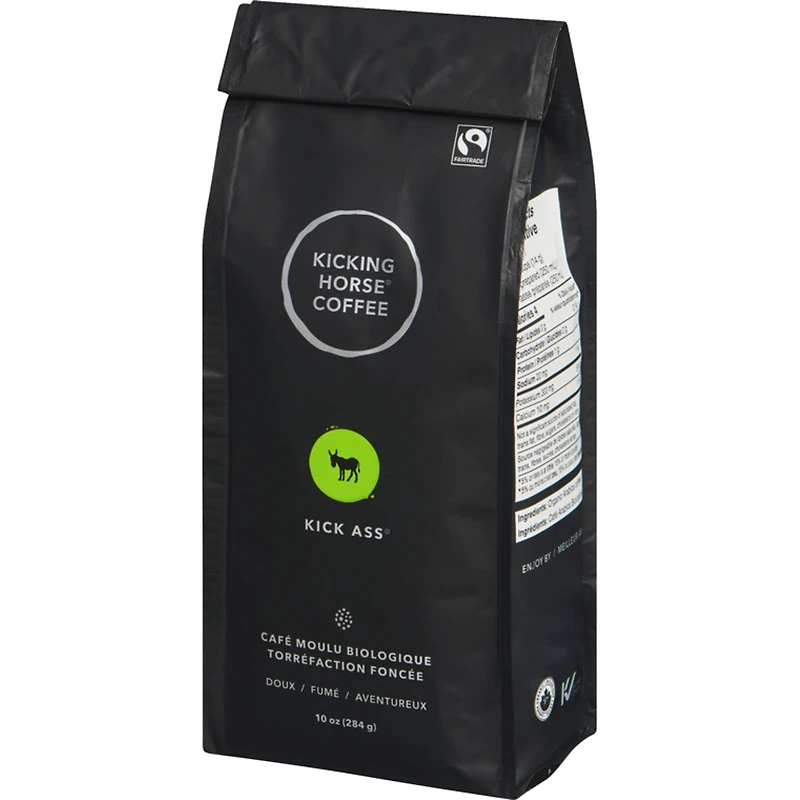 Organic Fairtrade Dark Roast Ground Coffee, Kick Ass