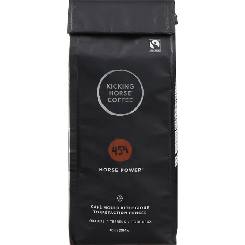 Organic Fairtrade Dark Roast Ground Coffee, 454 Horse Power