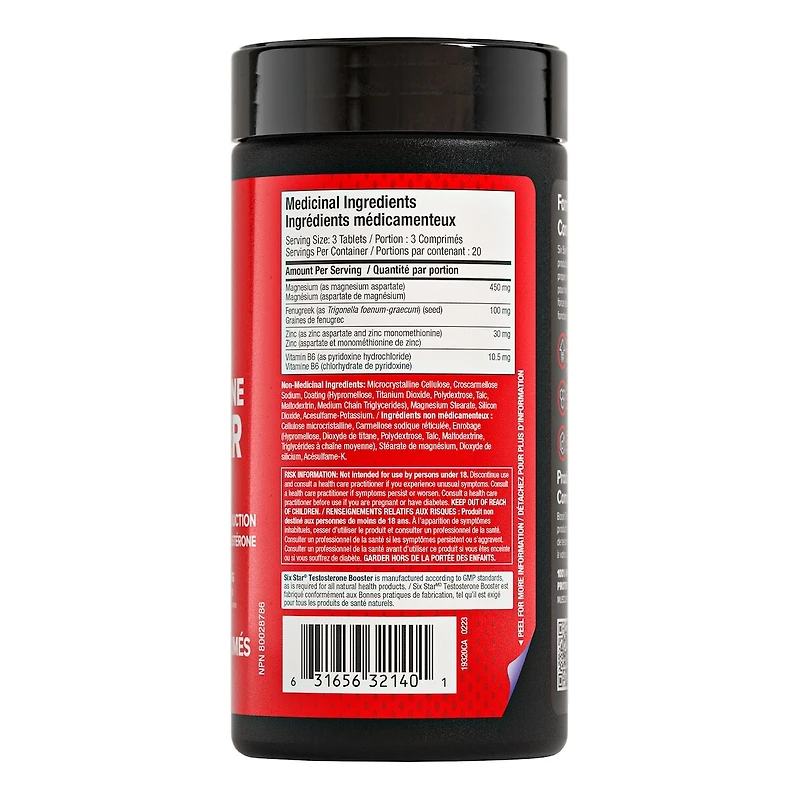 Six Star Elite Series Testosterone Booster Tablets