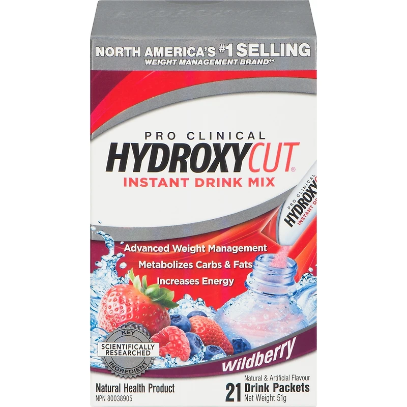 Préparation de boisson instantanée à saveur de baies sauvages de Hydroxycut