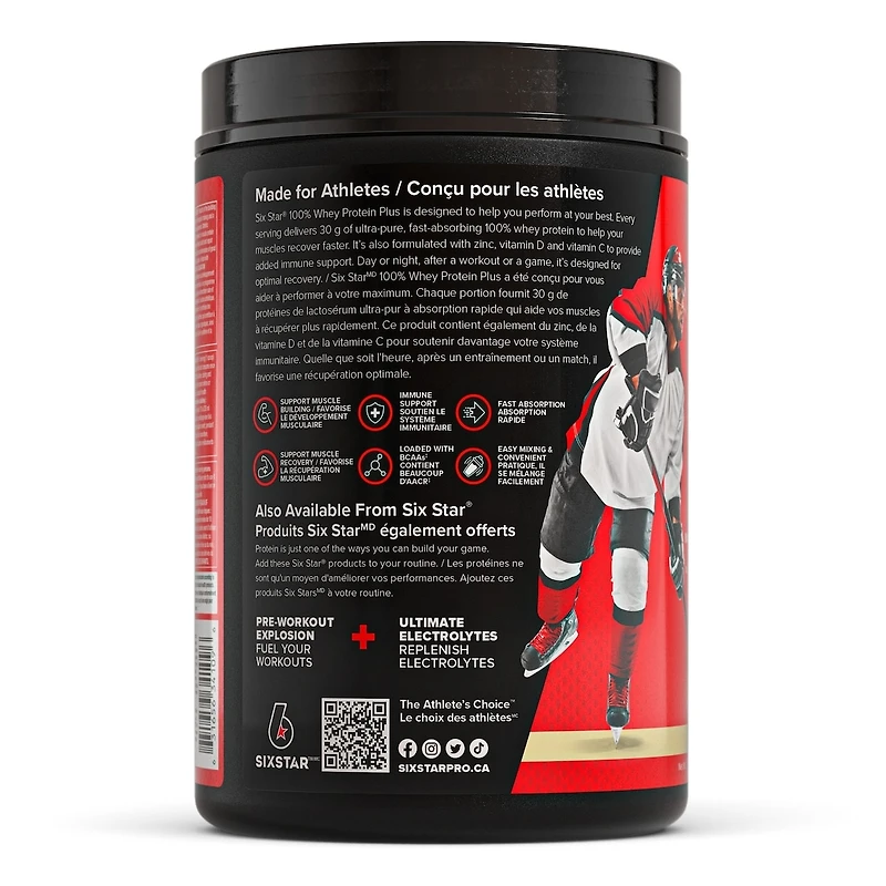 Poudre de protéine de lactosérum à la crème de vanille série Elite Plus de Six Star