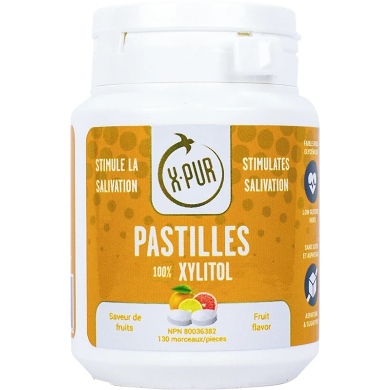 X-PUR pastilles 100 % Xylitol saveur de fruits