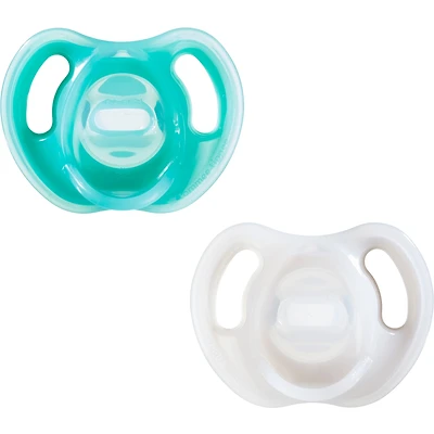 Ultra-light Pacifiers, 6-18 months,  2 pack of  one piece silicone, BPA free pacifiers