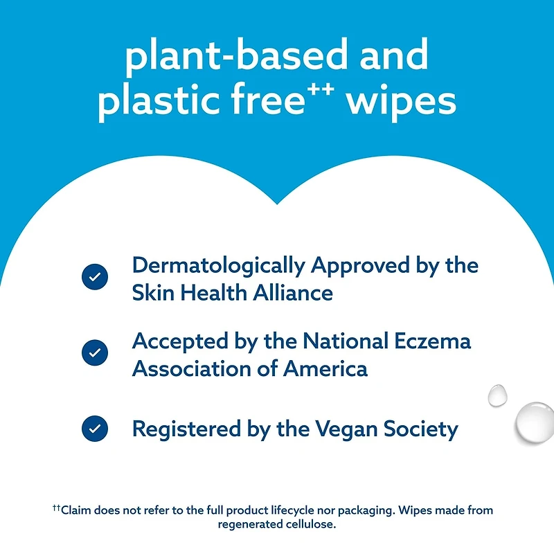 Sensitive+ Newborn & Baby Wipes, 3-en-1 nettoie, soigne, protège, 99,9 % d'eau, non parfumées, 60 unités (1 paquet)