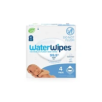 lingettes pour bébés originales sans plastique WaterWipes, à base d’eau 99,9 %, non parfumées, fragrance et hypoallergéniques les peaux sensibles