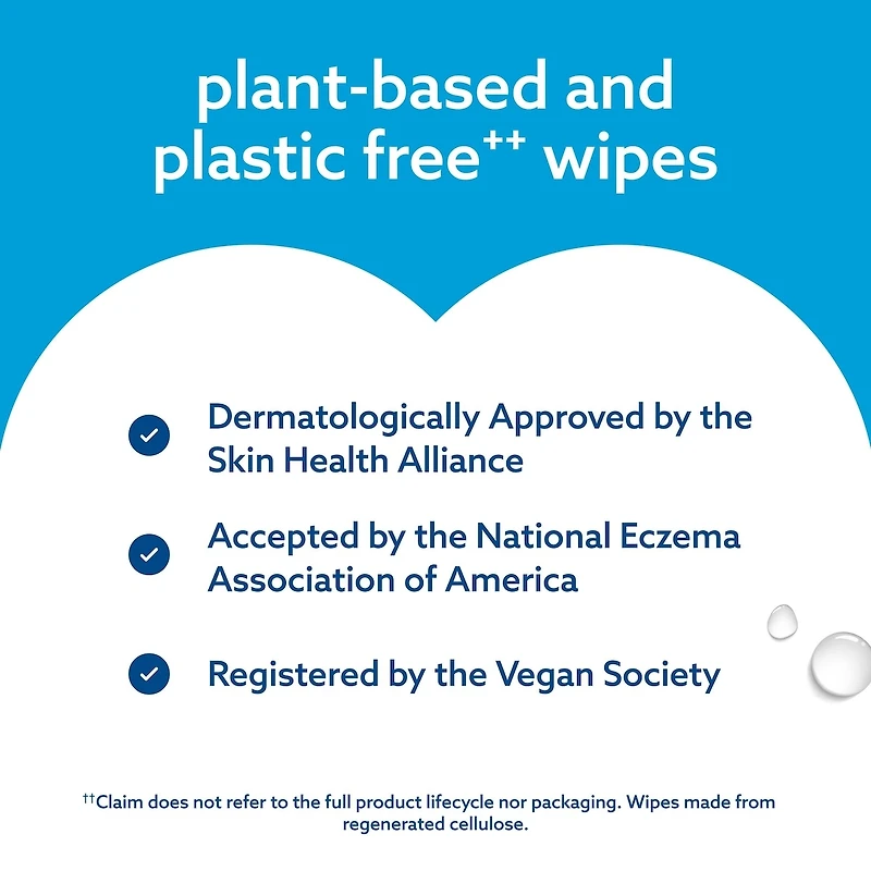 Sensitive+ Newborn & Baby Wipes, 3-en-1 nettoie, soigne, protège, 99,9 % d'eau, non parfumées, 60 unités (1 paquet)