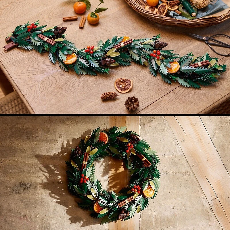 LEGO Icons Wreath-Making Kit and Holiday Garland 10340