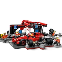 LEGO City L’Arrêt au Stand et les Mécaniciens de F1 avec la Voiture Ferrari, Jouet de Véhicule de Course 60443