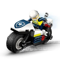 LEGO City La Poursuite en Moto de Police, Jouet, Ensemble de Moto pour les 4 Ans et Plus 60455