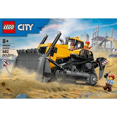 LEGO City Le Bulldozer Jaune, Ensemble à Construire sur le Thème du Chantier de Construction 60466