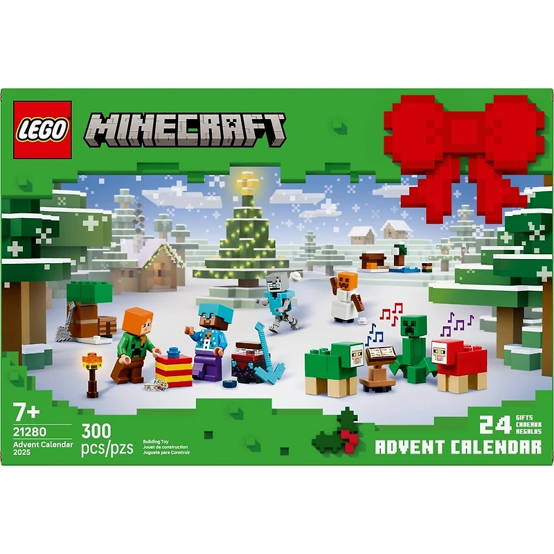 LEGO Minecraft Le Calendrier de l’Avent 2025, Cadeau de Noël pour Amateur de Jeu Vidéo pour Enfants 21280
