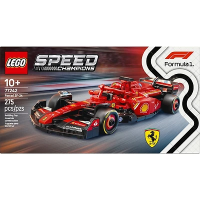 LEGO Speed Champions Voiture de course Ferrari SF-24 F1 , Ensemble de voiture de course avec pilote 77242