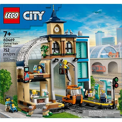 LEGO City La Gare Centrale, Ensemble pour les Amateurs de Jouets de Construction 60469