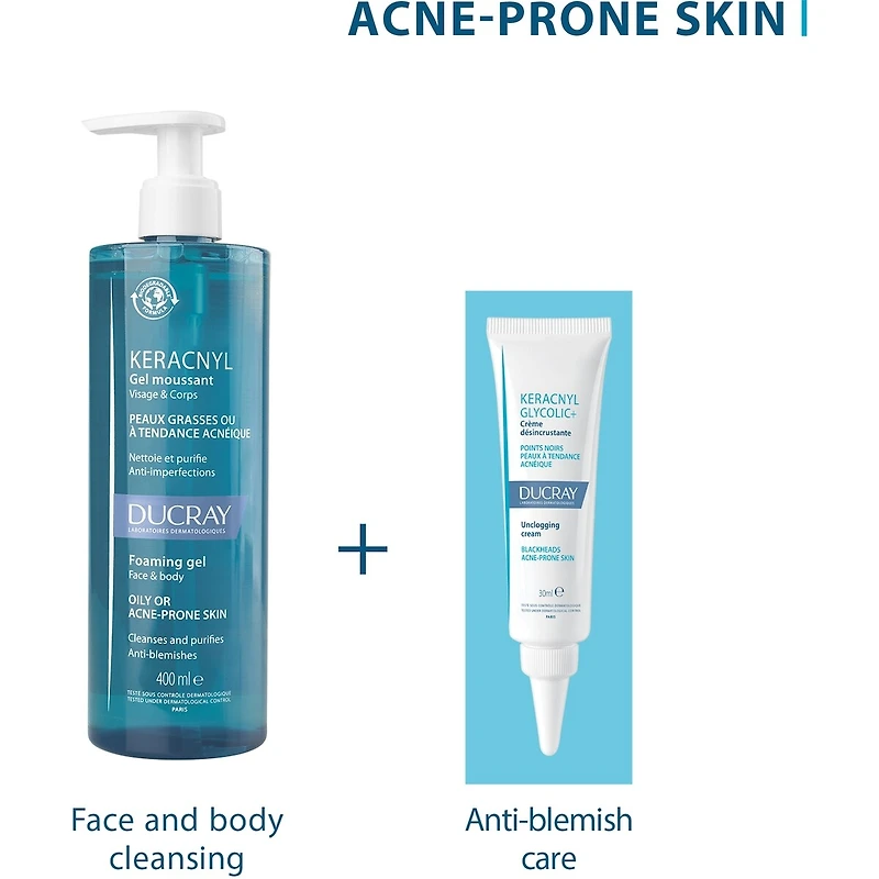 Keracnyl Anti-acne cleansing foaming gel DUO