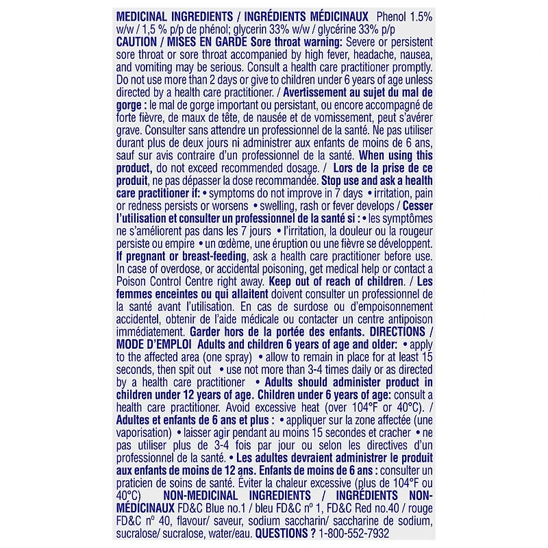 Chloraseptic Max Sore Throat Relief Targeted Spray Wild Berries