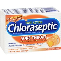 Chloraseptic Mal de Gorge avec centre liquide apaisant Pastilles Agrumes
