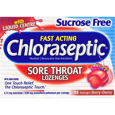 Chloraseptic Pastilles Pour La Gorge Sans Saccharose Baies Cerise