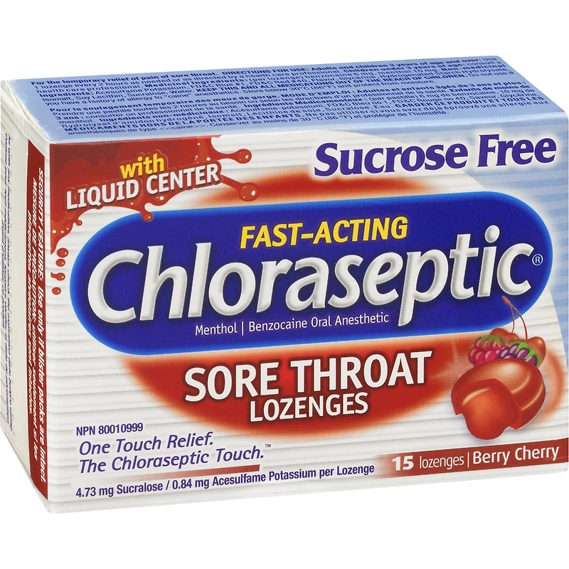 Chloraseptic Pastilles Pour La Gorge Sans Saccharose Baies Cerise