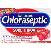 Chloraseptic Mal de Gorge avec centre liquide apaisant Pastilles Cerise