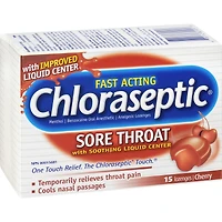 Chloraseptic Mal de Gorge avec centre liquide apaisant Pastilles Cerise