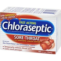 Chloraseptic Mal de Gorge avec centre liquide apaisant Pastilles Cerise